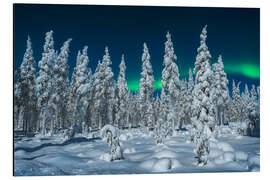 Aluminium print Polar night in Lapland