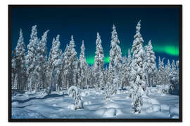 Gerahmter Kunstdruck Polarnacht in Lappland