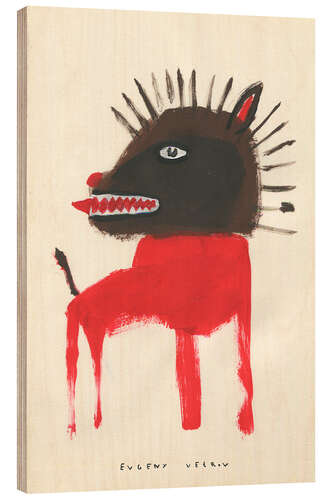 Wood print Red Dog