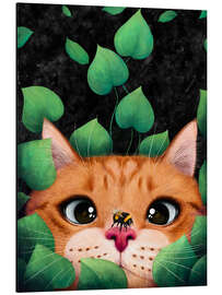 Magnettafel Katze und Biene