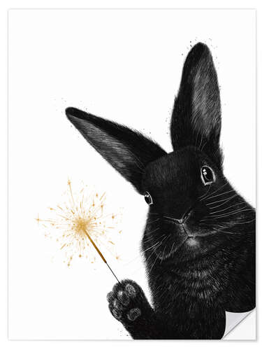 Vinilo para la pared Easter Rabbit with sparkler