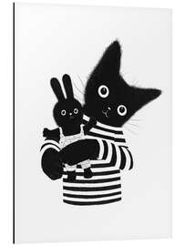 Magnettafel Katze mit Häschen