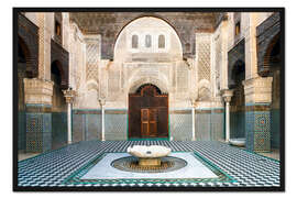 Gerahmter Kunstdruck Marokkanische Architektur mit Brunnen