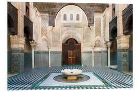 Foam board print Moroccan architecture with fountain