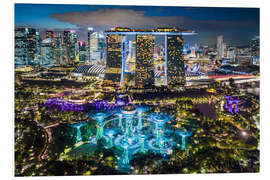 Foam board print Singapore city at night