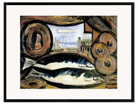Gerahmter Kunstdruck Das Fischhaus, Neu-England, 1934