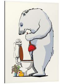 Tableau en aluminium Polar bear with plunger