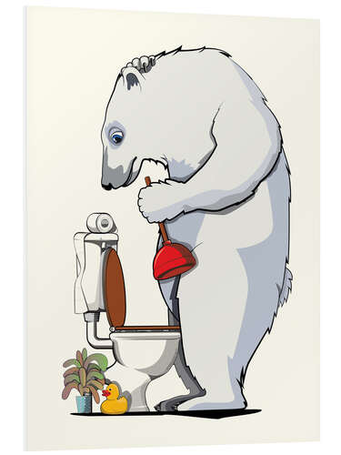 PVC print Polar bear with plunger