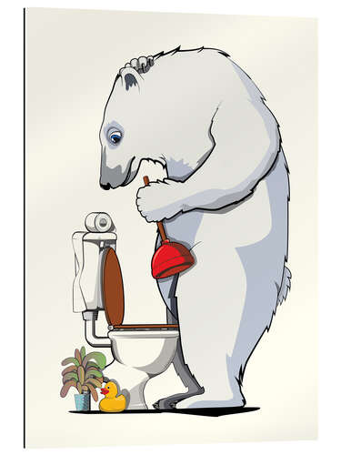 Gallery print Polar bear with plunger