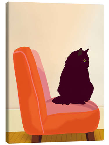 Tableau sur toile Cat on a red armchair