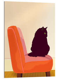 Gallery print Cat on a red armchair