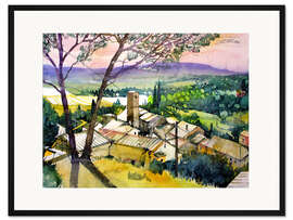 Gerahmter Kunstdruck Toskana, Vicopisano Dächer