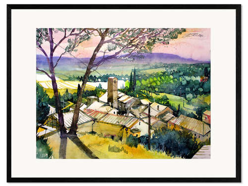 Framed art print Tuscany, Vicopisano roofs