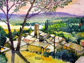 Magnettafel Toskana, Vicopisano Dächer