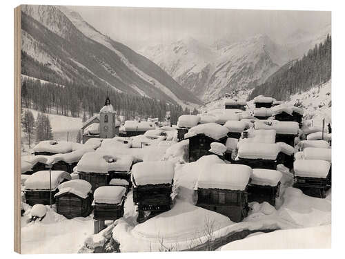 Trebilde Snowy Mountain Village With Wooden Huts