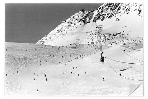 Wandsticker Ski-Abfahrt am Berg