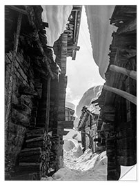 Selvklebende plakat Traditional Alpine Architecture