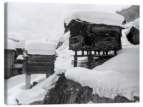 Lerretsbilde Alpine Huts in the Snow