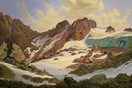 Magnettafel Blick von Gosau auf den Dachstein, 1847