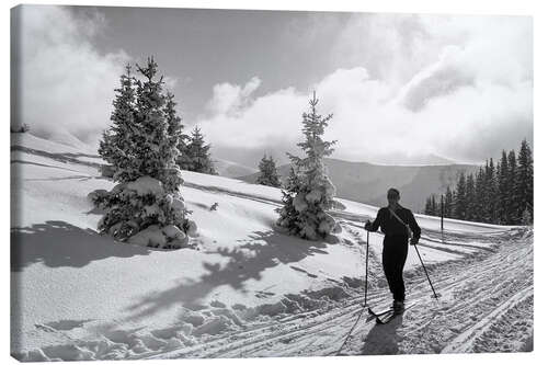 Lienzo Skier in a Snowy Landscape, 1938