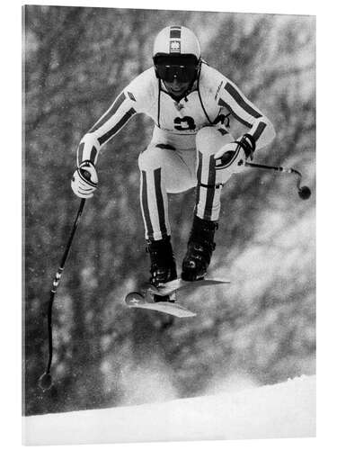 Akrylglastavla Ski Racer Leonhard Stock, 1980