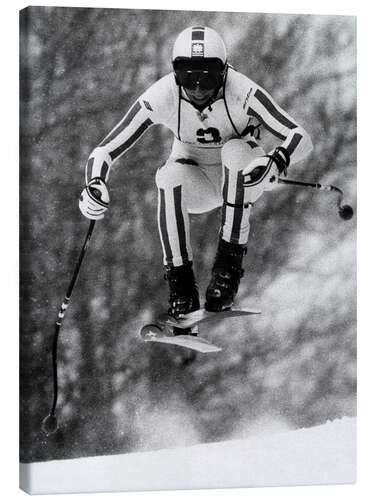 Canvas print Ski Racer Leonhard Stock, 1980