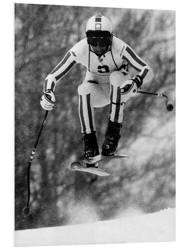 Hartschaumbild Skirennläufer Leonhard Stock, 1980