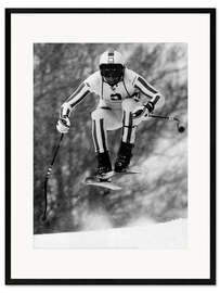 Ingelijste kunstdruk Ski Racer Leonhard Stock, 1980