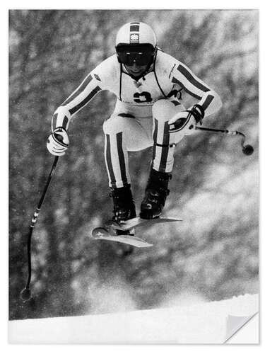 Sticker mural Ski Racer Leonhard Stock, 1980
