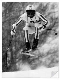 Självhäftande poster Ski Racer Leonhard Stock, 1980