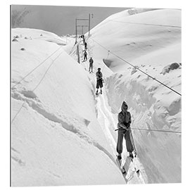 Gallery print Skiers on a Ski Lift