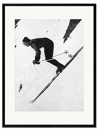 Plakat artystyczny premium w ramie Ski Racer Walter Schuster