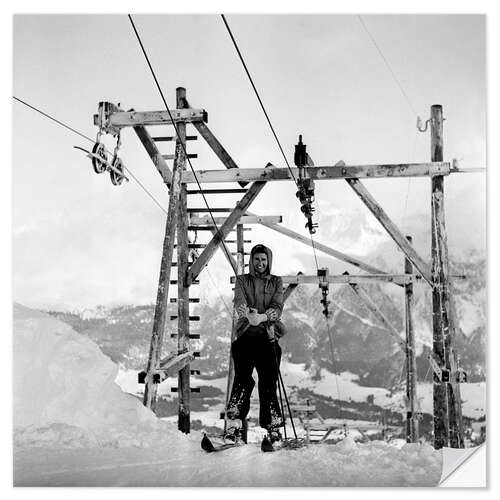 Sticker mural Woman on Ski Lift, 1943