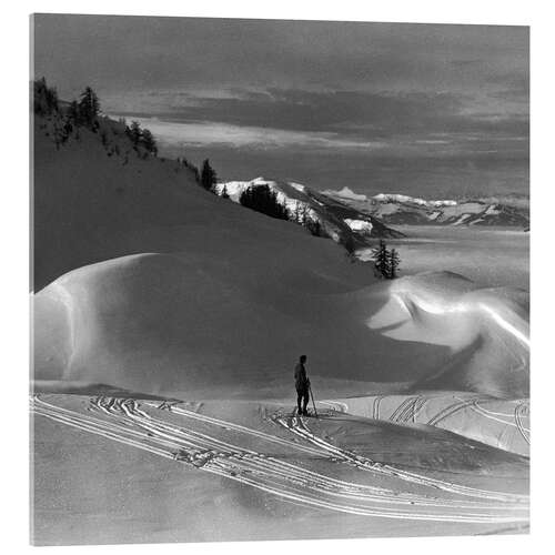 Acrylic print Ski Tracks in a Winter Landscape, 1920