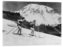 Acrylglasbild  Skifahren im Badeanzug, 1930 - Vintage Ski Collection
