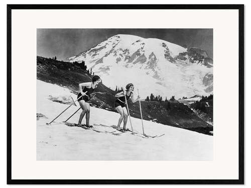 Framed art print Skiing in Swimsuits, 1930