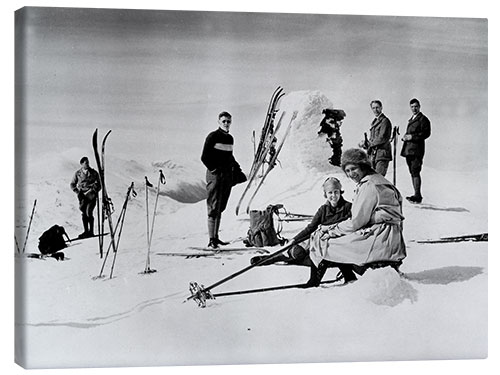 Leinwandbild Gruppenbild im Schnee