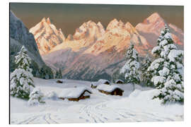 Magnettafel Winteridylle in den Alpen