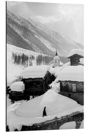 Aluminium print Snowy Alpine Village