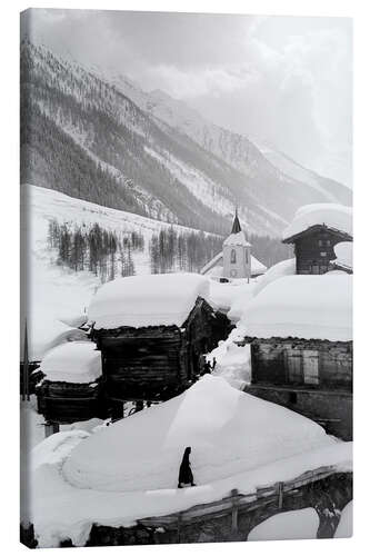 Lerretsbilde Snowy Alpine Village