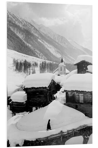 PVC print Snowy Alpine Village