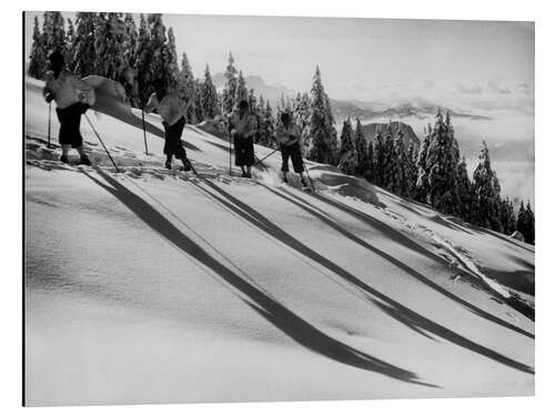 Aluminiumsbilde Cross Country Ski With Long Shadows