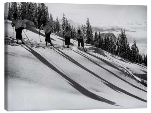 Stampa su tela Cross Country Ski With Long Shadows