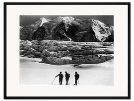 Gerahmter Kunstdruck Wanderer vor Bergpanorama