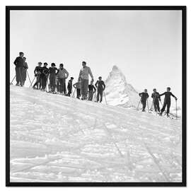 Gerahmter Kunstdruck Skiunterricht