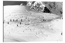 Alubild Ski Abfahrt in den Alpen