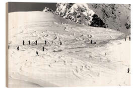 Tableau en bois Downhill Skiing in the Alps