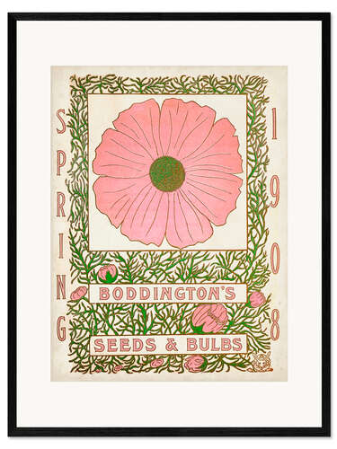 Plakat artystyczny premium w ramie Boddington's Seeds & Bulbs, 1908