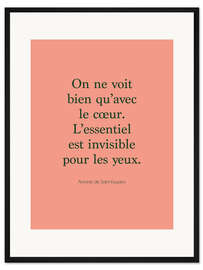 Gerahmter Kunstdruck Citation d’Exupéry - On ne voit bien qu’avec le cœur II