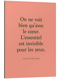 Magnettafel Citation d’Exupéry - On ne voit bien qu’avec le cœur II